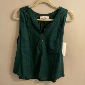 Loft Sleeveless Green Top - NWT